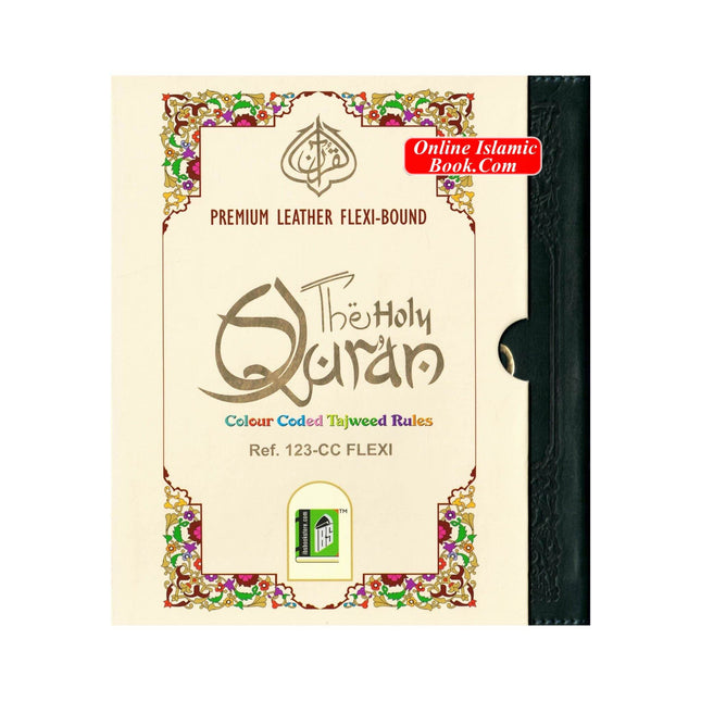 The Holy Quran Colour Coded Tajweed Rules Premium Leather Flexi-Bound Ref 123-CC Flexi Cover (15 Lines) - Dar Al-Tawhid Publications