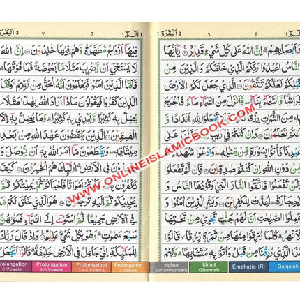 Tajweed Quran Colour Coded (Pakistani-Indian-Persian script) - Dar Al-Tawhid Publications