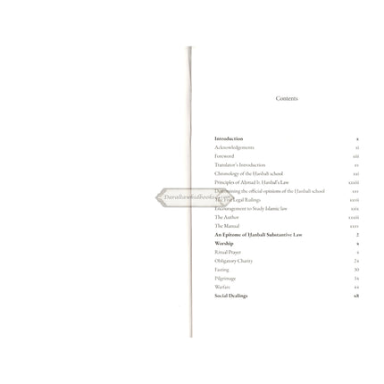 An Epitome of Hanbali Substantive Law By Yusuf b. Abd al-Hadi’s Hanbali