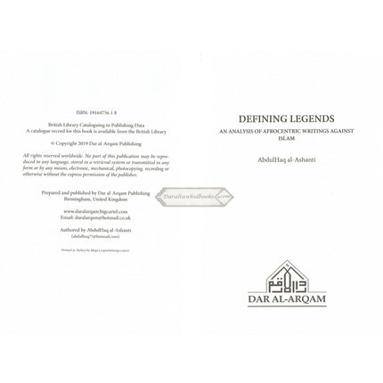 Defining Legends-An Analysis of Afrocentric Writings Against Islam By Abdulhaq Al-Ashanti