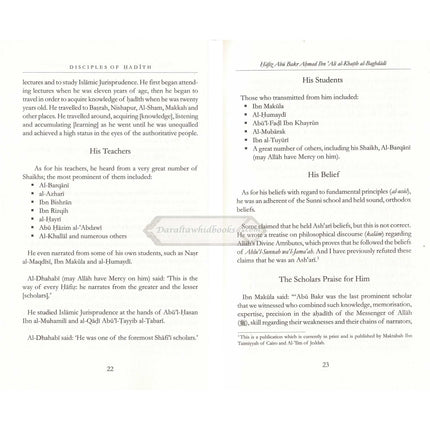Disciples of Hadith: The Noble Guardians by Imam Al-Khatib al-Baghdadi    ISBN: 9781904336662