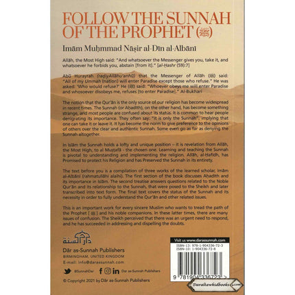 Follow The Sunnah of The Prophet by Muhammad Nasir al-Din al-Albani    ISBN: 9781904336723
