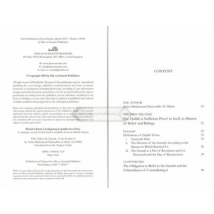 Follow The Sunnah of The Prophet by Muhammad Nasir al-Din al-Albani    ISBN: 9781904336723