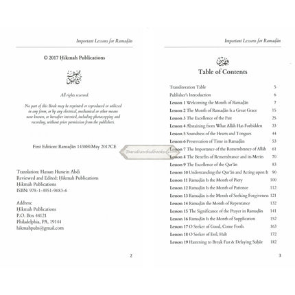 Important Lessons for Ramadan,30 Daily Lessons for The Blessed Month Of Ramadan By Shaykh Abdur Razzaq Al Abbaad
