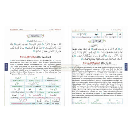 Noble Quran Word-for-Word (Full Color 3 Vol. Set) By Dr. Muhsin Khan & Dr. Taqi-ud-Din Al-Hilali
