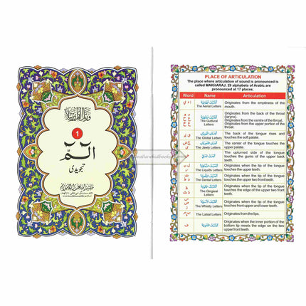 Para Set of the Holy Quran Color coded Tajweed Rules 30 Parts set -9 Lines.