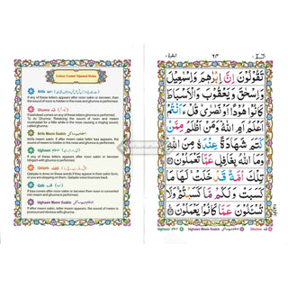 Para Set of the Holy Quran Color coded Tajweed Rules 30 Parts set -9 Lines.