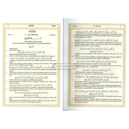 Quran In Italian Language,(Translation in Italian),(Transliteration In English),IL Sacro Corano e la traduzione in lingua italiana del senso dei suoi