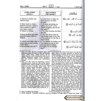 Quran in Turkish Language (The Noble Quran in Turkish Language with Tafsir)(Turkish, English and Arabic Language)
