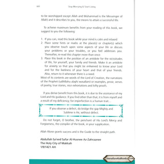 Stop Worrying & Start Living By Abdullah Bin Saeed Az-Zahranee    ISBN: 9789675699245