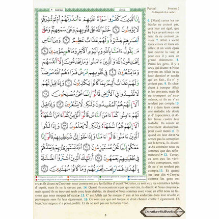 Tajweed Quran in French Translation (Coran Al-Tajwid) Avec Traduction Des Sens En Francais