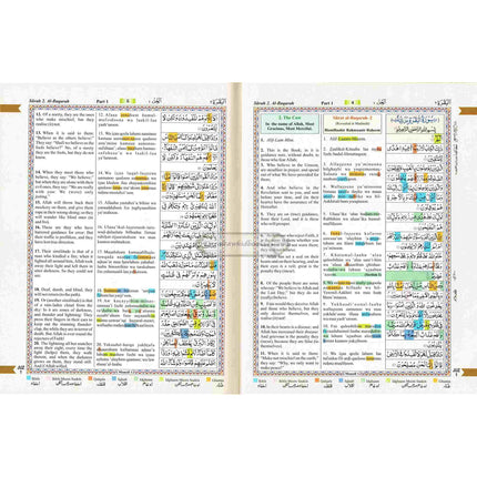 The Holy Quran with English Translation and Transliteration (Persian-Hindi-Urdu Script) Without Box