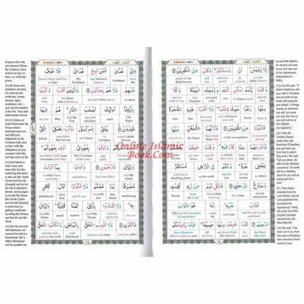 Study The Noble Quran Word-for-Word (Full Color 3 Vol. Set) By Dr. Muhsin Khan & Dr. Taqi-ud-Din Al-Hilali - Dar Al-Tawhid Publications